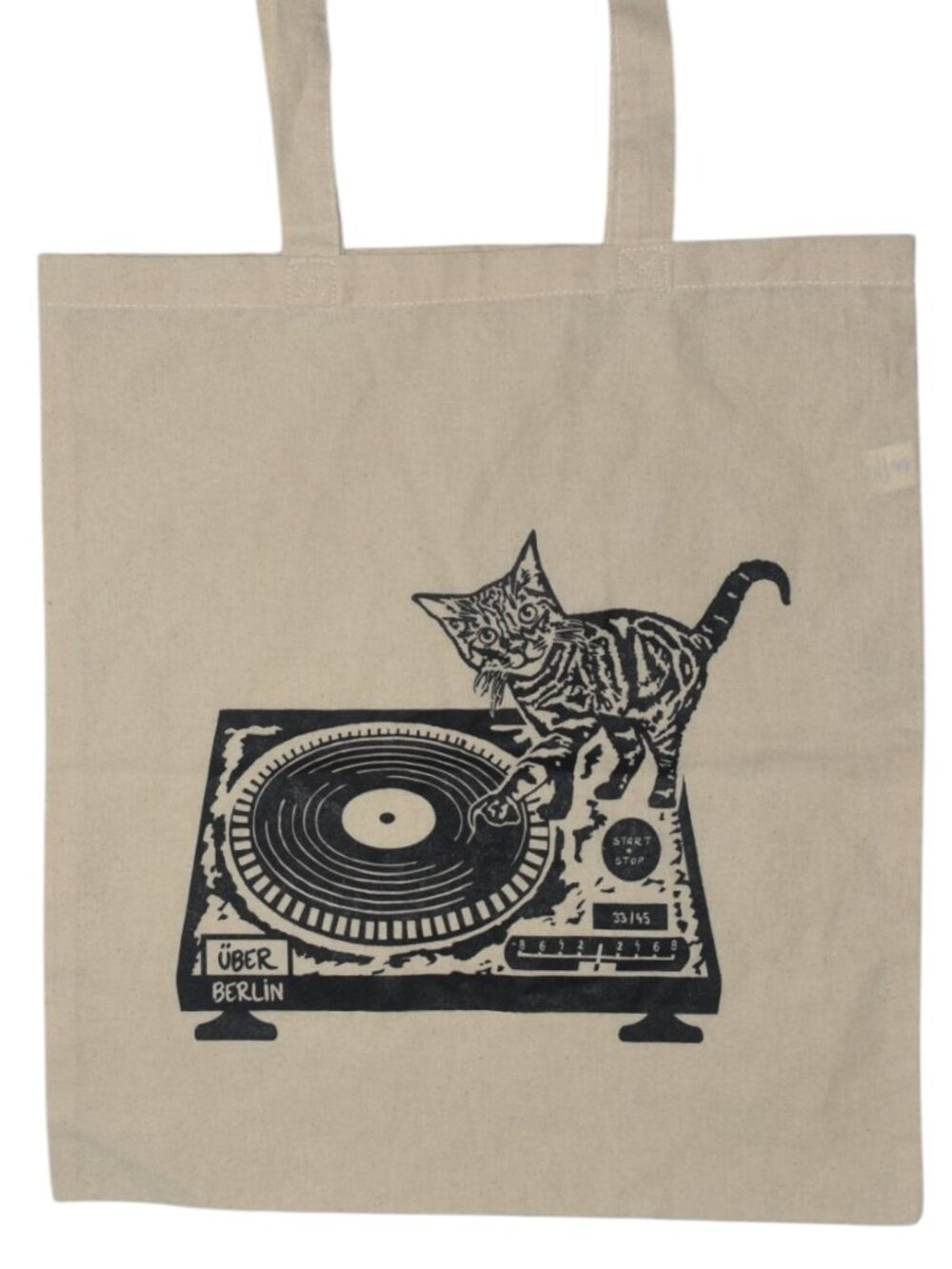 Record Store Day Berlin Cotton Tote Bag Cat Turntable ÜBER BERLIN 33/45 Vinyl